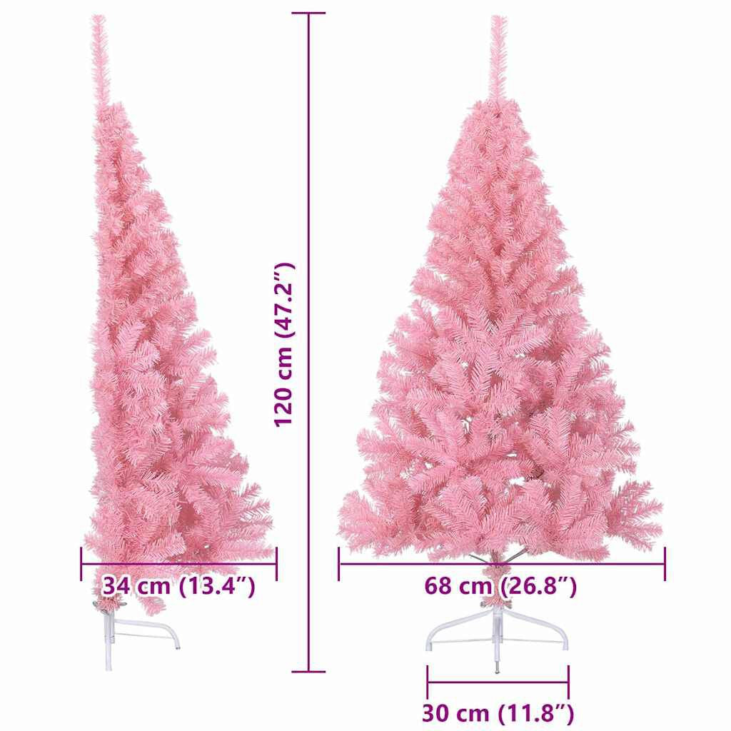 Künstlicher Vorbeleuchteter Weihnachtsbaum Rosa 120 Cm PVC